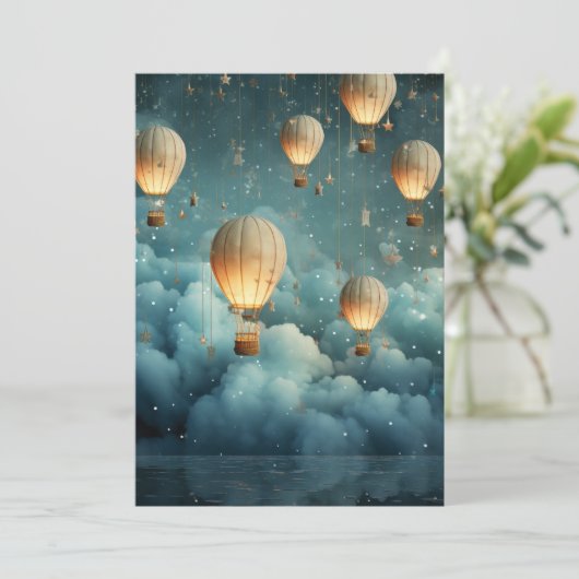 Etherische heteluchtballonnen kaart (Staand voorkant)