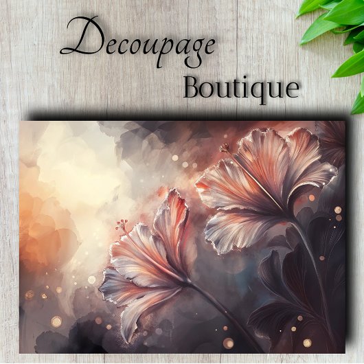 Etherische Hibiscus Bloesem Decoupage Tissuepapier