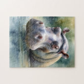 Etherische hippo Waterverf Legpuzzel (Horizontaal)