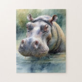 Etherische hippo Waterverf Legpuzzel (Verticaal)