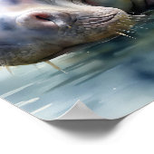 Etherische hippo Waterverf Poster (Hoek)