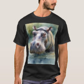 Etherische hippo Waterverf T-shirt (Voorkant)
