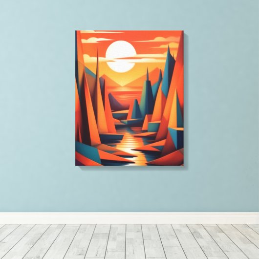 Etherische horizon canvas afdruk (Insitu (Houten vloer))