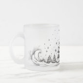 Etherische Inktdrukken: Inktlijn in Kerstmisglas Matglas Koffiemok (Links)