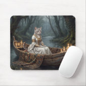 Etherische kat in boot muismat (Met muis)