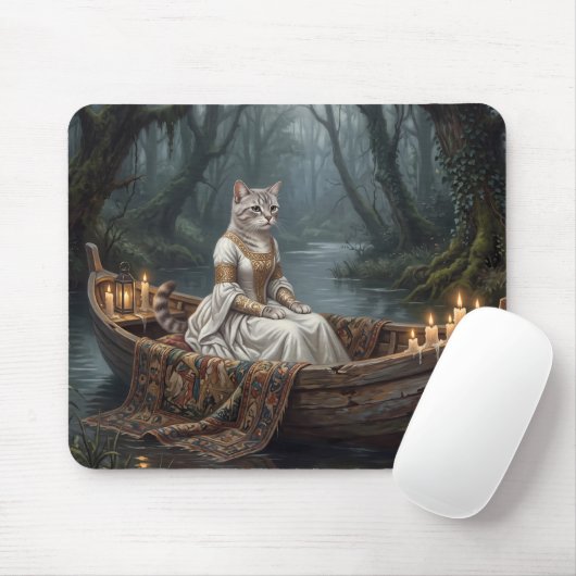 Etherische kat in boot muismat (Met muis)