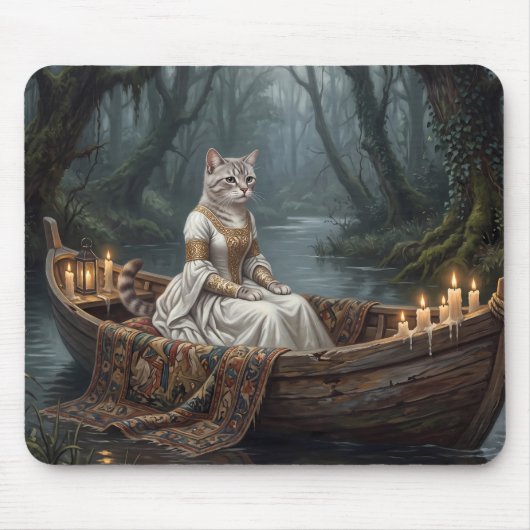 Etherische kat in boot muismat (Voorkant)