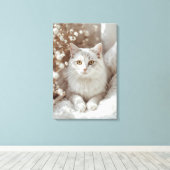 Etherische Katachtige Sereniteit Canvasprint Canvas Afdruk (Insitu (Houten vloer))