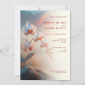 Etherische Kleuren Witte Orchidee Bruiloft Kaart (Voorkant)