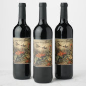 Etherische Kolibrie & Wilde Lelie Aanpasbaar Wijn Etiket (Flessen)