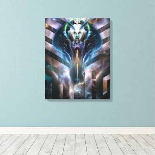 Etherische koningin van galaxy Canvas Afdruk (Insitu (Houten vloer))