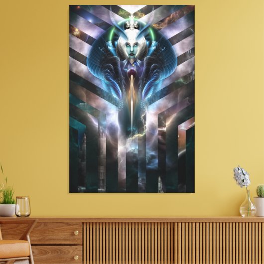 Etherische koningin van galaxy Canvas Afdruk (Insitu (Woonkamer))