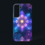 Etherische Kosmische Lotus Glow Telefoonhoes Samsung Galaxy Hoesje<br><div class="desc">Wikkel je telefoon in kosmische schoonheid met deze etherische telefoonhoes met gloeiende lotusbloemen tegen een prachtige achtergrond van sterrenruimte. Levendige tinten van paarse en blauwe mix met sprankelende sterren en zachte nevels, waardoor een ontwerp ontstaat dat spiritualiteit, rust en mystieke energie oproept. De doorschijnende, gloeiende lotusbloemen, die licht van binnenuit...</div>