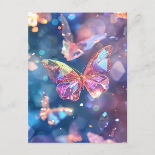 etherische kristallijne vlinders briefkaart (Voorkant)