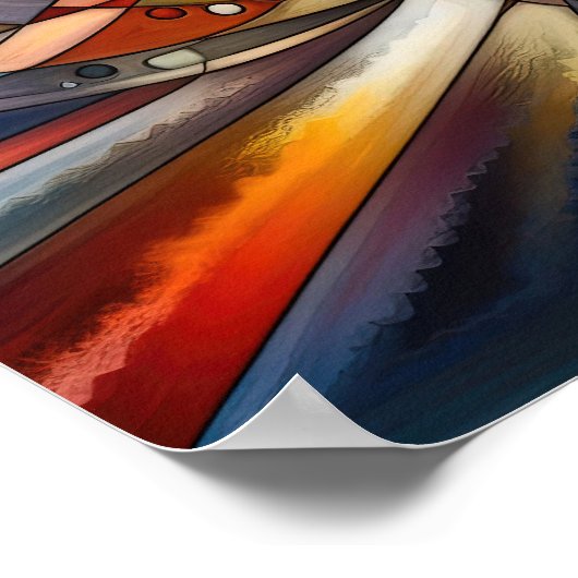 Etherische kruising - Abstracte kunst - Surreal Poster (Hoek)