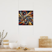 Etherische kruising - Abstracte kunst - Surreal Poster (Keuken)