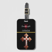 Etherische kruisversiering muur bagagelabel (Voorkant (verticaal))