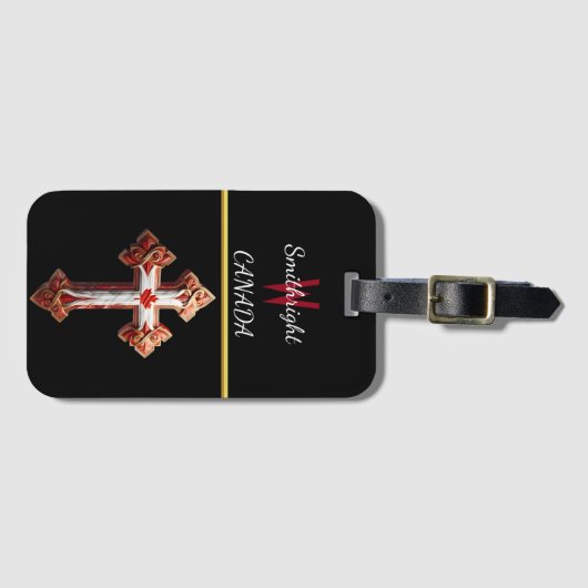 Etherische kruisversiering muur bagagelabel (Voorkant (horizontaal))