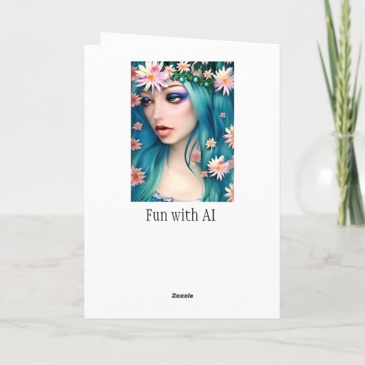 Etherische kunst | Mooie blauwe fee verjaardag Kaart (Achterkant)