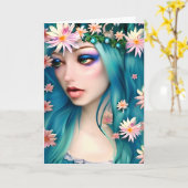 Etherische kunst | Mooie fee | Aan jou denken Kaart (Gele Bloem)