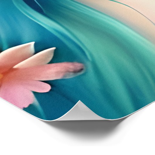 Etherische kunst | Mooie fee met blauw haar Poster (Hoek)