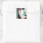 Etherische Kunst Shimmery Vrouw Vierkante Sticker (Tas)