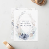 etherische kust koraal zeeschelp paar notitiekaartje (Voorkant / Achterkant in situ)