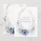 etherische kust koraal zeeschelp paar notitiekaartje (Voorkant / Achterkant)