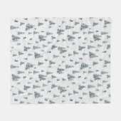 Etherische kwallen en anemonen in Blauwgroen en ro Fleece Deken (Voorkant (Horizontaal))