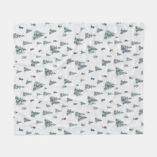 Etherische kwallen en anemonen in Blauwgroen en ro Fleece Deken (Voorkant (Horizontaal))