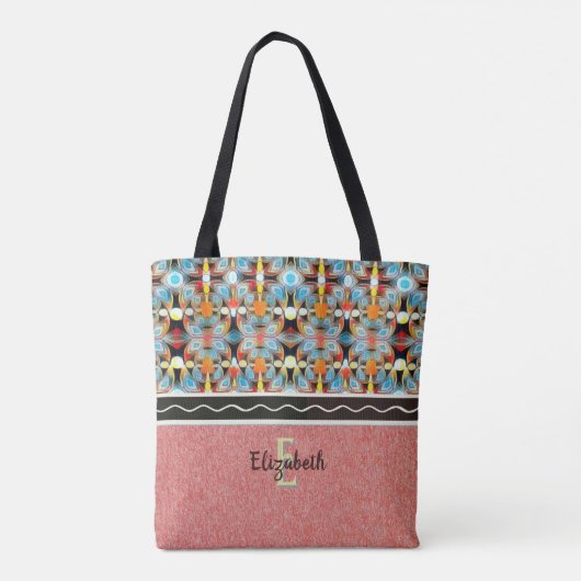 Etherische lichten geel, Sinaasappel, blauw en zwa Tote Bag (Achterkant)