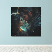 ETHERISCHE LIEFHEBBERS IN EEN STORMACHTIGE NACHT CANVAS AFDRUK (Insitu (Houten vloer))