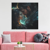 ETHERISCHE LIEFHEBBERS IN EEN STORMACHTIGE NACHT CANVAS AFDRUK (Insitu (Woonkamer))