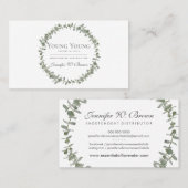 Etherische lijsten met eucalyptusbloem visitekaartje (Voorkant / Achterkant)