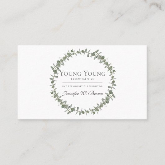 Etherische lijsten met eucalyptusbloem visitekaartje (Voorkant)