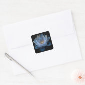 Etherische Lotus Bloem - Blauw Zwart Bloem Vierkante Sticker (Envelop)