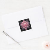 Etherische Lotus Bloem - Lichtroze Zwarte Bloem Vierkante Sticker (Envelop)