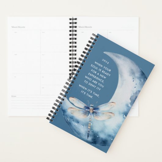 Etherische Maan en Dragonfly 2024 Planner (Display)