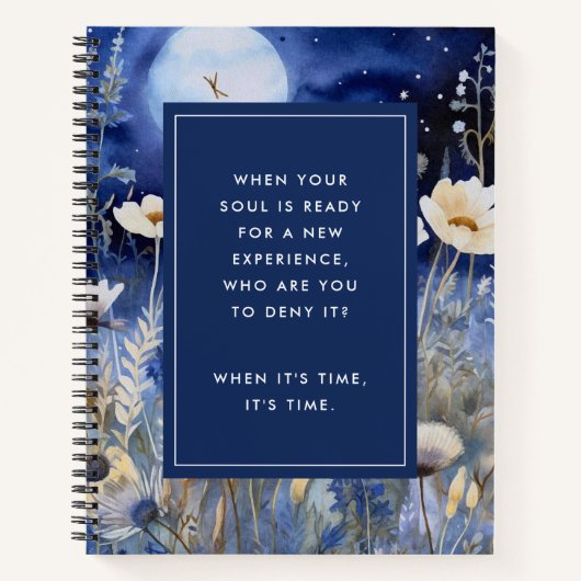 Etherische maan en wilde bloemen Motivatie Notitieboek (Voorkant)