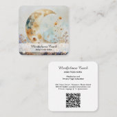 *~* Etherische maanbloemen QR Floral AP70 Vierkante Visitekaartje (Voorkant / Achterkant)