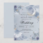 ETHERISCHE Maanverlichte Bloom Wedding Kaart (Voorkant / Achterkant)