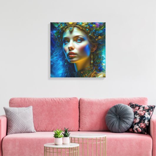 Etherische Magische Fantasie Kunst Mooie Godin Canvas Afdruk (Insitu (Woonkamer))