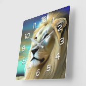 Etherische Majestic Leeuwen Vierkante Klok (Hoek)