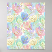 etherische met goud omzoomde bloemen poster (Voorkant)