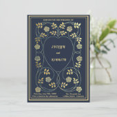 Etherische Middernacht Navy & Goud Vintage Celesti Kaart (Staand voorkant)