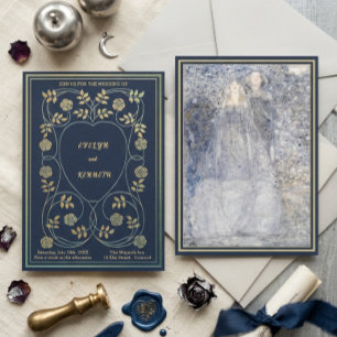 Etherische Middernacht Navy & Goud Vintage Celesti Kaart