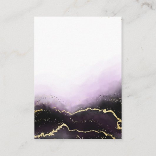 Etherische mist ombre amethist humeurige bruiloft  informatiekaartje (Achterkant)