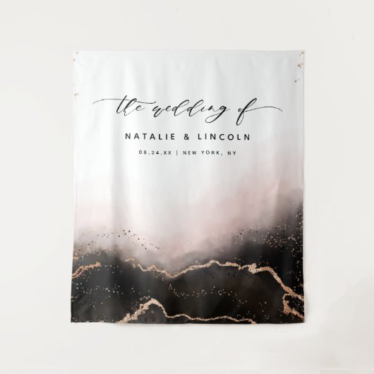 Etherische Mist Ombre Blush Fotocabine Achtergrond Wandkleed (Voorkant)