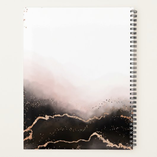 Etherische mist ombre blush roze humeurig bruiloft planner (Achterkant)