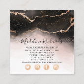 ETHERISCHE Mist Ombre Blush Roze Waterverf Modern Vierkante Visitekaartje (Achterkant)